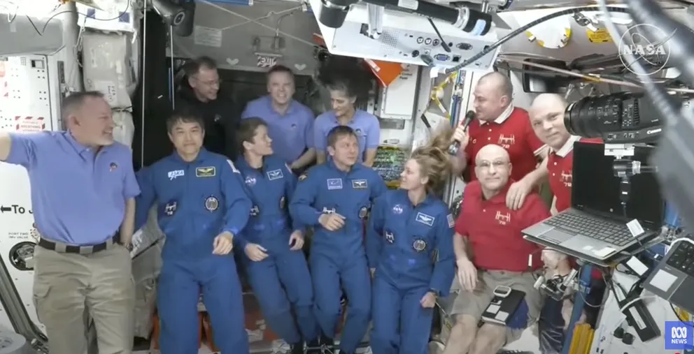 Crew 10 NASA astronauts arrive at the International Space Station, as seen in a video dated March 16, 2025 | Source: YouTube/@abcnewsaustralia